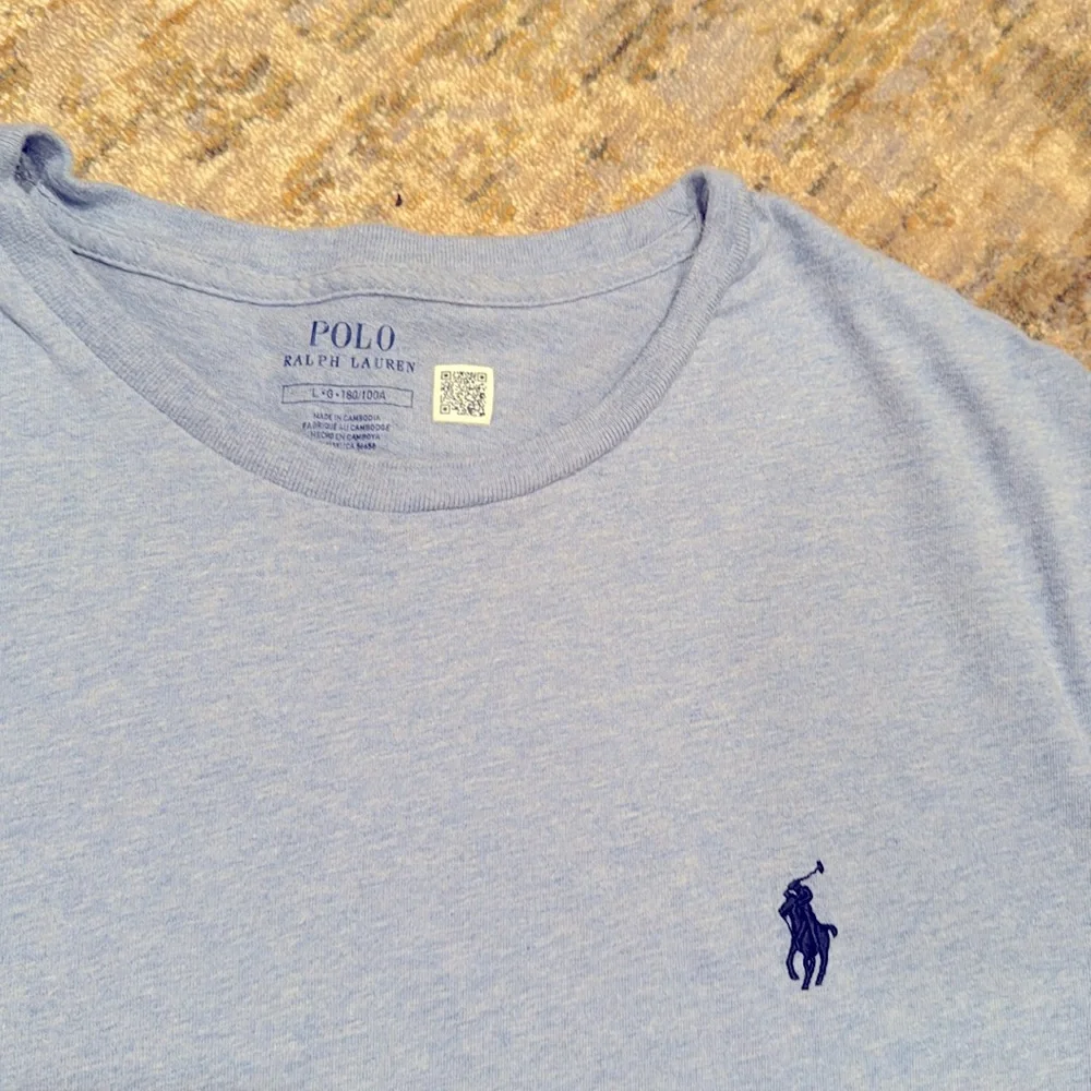 POLO Ralph Lauren Light Blue Heather Cotton Tshirt Men’s L